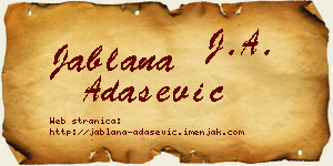 Jablana Adašević vizit kartica
